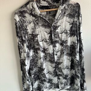 All Saints Amagi Tiger Print Slim Fit Button-Down Shirt